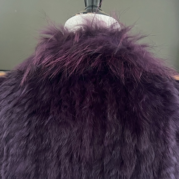 Conrad C Collection Purple Rabbit Fur Open Front Vest Size Medium NWOT - Picture 8 of 11